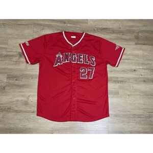 Los Angeles Angels Mike TROUT MVP #27 Adult XL Kloanz SGA Red Jersey